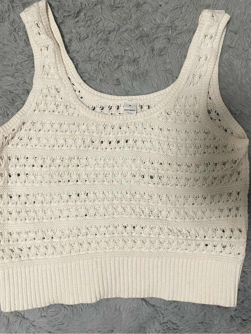 Old Navy Ivory Openwork Crochet Tank